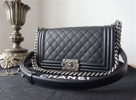 chanel caviar quilted boy bag|Chanel Boy Quilted Caviar Ruthenium.